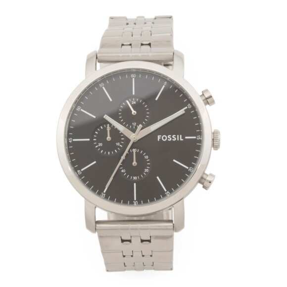 FOSSIL Silver Men's Luther Stainless Steel Bracelet Watch